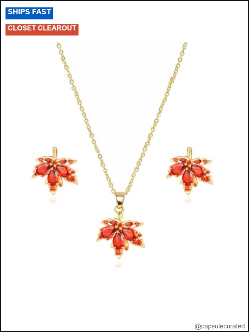 Maple Leaf Dangle Earrings with Cubic Zirconia for Women